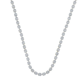 10kt Yellow Gold Baguette Diamond Square Link Chain Necklace - 9 Cttw - Splendid Jewellery