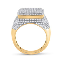 Load image into Gallery viewer, 10kt Yellow Gold Baguette Diamond Square Ring - 2 Cttw Side view from the 10Kt Yellow Gold Mens Baguette Diamond Square Ring 2 Cttwpin288084 collection by Splendid Jewellery
