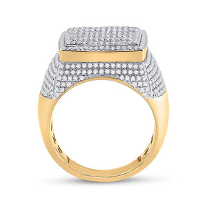 10kt Yellow Gold Baguette Diamond Square Ring - 2 Cttw - Splendid Jewellery