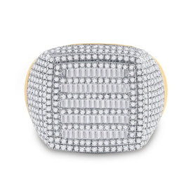 10kt Yellow Gold Baguette Diamond Square Ring - 2 Cttw Front view from the 10Kt Yellow Gold Mens Baguette Diamond Square Ring 2 Cttwpin288084 collection by Splendid Jewellery