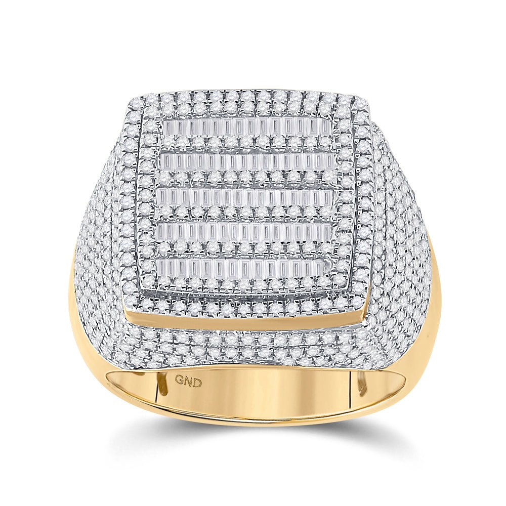 10kt Yellow Gold Baguette Diamond Square Ring - 2 Cttw - Splendid Jewellery