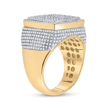 Load image into Gallery viewer, 10kt Yellow Gold Baguette Diamond Square Ring - 2 Cttw Side 2 view from the 10Kt Yellow Gold Mens Baguette Diamond Square Ring 2 Cttwpin288084 collection by Splendid Jewellery