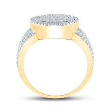 Load image into Gallery viewer, 10kt Yellow Gold Baguette Diamond Statement Cluster Ring for Men - 1 Cttw | Splendid Jewellery - Splendid Jewellery