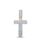 10kt Yellow Gold Baguette Diamond T Initial Pendant - 1/3 Cttw - Men's Diamond Charm Necklace - Splendid Jewellery