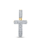 10kt Yellow Gold Baguette Diamond T Initial Pendant - 1/3 Cttw - Men's Diamond Charm Necklace - Splendid Jewellery