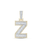 10kt Yellow Gold Baguette Diamond Z Initial Charm Pendant - 5/8 Cttw - Men's Diamond Jewelry - Splendid Jewellery