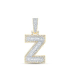10kt Yellow Gold Baguette Diamond Z Initial Charm Pendant - 5/8 Cttw - Men's Diamond Jewelry - Splendid Jewellery