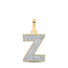 10kt Yellow Gold Baguette Diamond Z Initial Pendant - Masculine Elegance at Its Finest - Splendid Jewellery