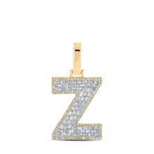 Load image into Gallery viewer, 10kt Yellow Gold Baguette Diamond Z Initial Pendant - Masculine Elegance at Its Finest - Splendid Jewellery