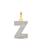 10kt Yellow Gold Baguette Diamond Z Initial Pendant - Masculine Elegance at Its Finest - Splendid Jewellery