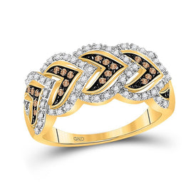 10kt Yellow Gold Cascading Heart Diamond Ring - Splendid Jewellery