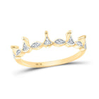10kt Yellow Gold Crown Diamond Stackable Band Ring - 1/5 Cttw - Splendid Jewellery