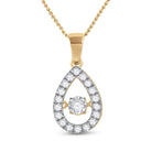10kt Yellow Gold Dancing Diamond Teardrop Pendant - Splendid Jewellery