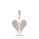 10kt Yellow Gold Diamond Angel Cross Pendant - A Heavenly Symbol of Faith and Elegance - Splendid Jewellery