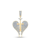 10kt Yellow Gold Diamond Angel Cross Pendant - A Heavenly Symbol of Faith and Elegance - Splendid Jewellery