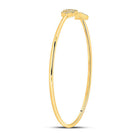 10kt Yellow Gold Diamond Arrow Bangle Bracelet - A Dazzling Delight - Splendid Jewellery