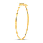 10kt Yellow Gold Diamond Arrow Bangle Bracelet - A Dazzling Delight - Splendid Jewellery