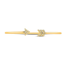 Load image into Gallery viewer, 10kt Yellow Gold Diamond Arrow Bangle Bracelet - A Dazzling Delight - Splendid Jewellery