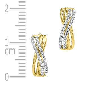 10kt Yellow Gold Diamond Brilliance Hoop Earrings - Splendid Jewellery