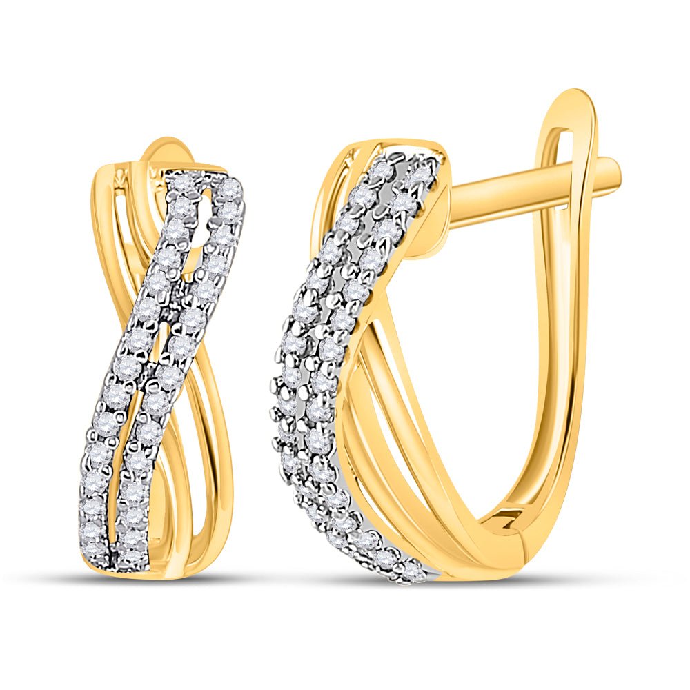 10kt Yellow Gold Diamond Brilliance Hoop Earrings - Splendid Jewellery