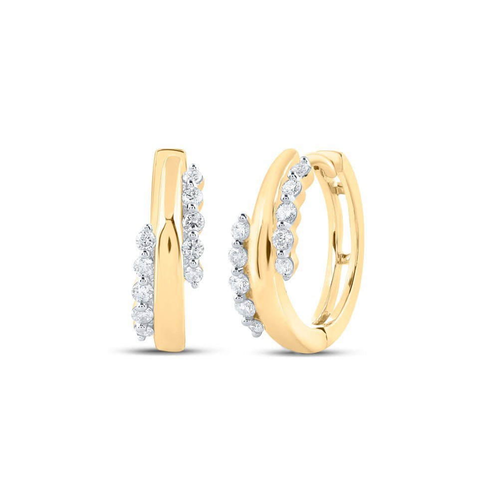 10kt Yellow Gold Diamond Brilliance Hoop Earrings - Splendid Jewellery