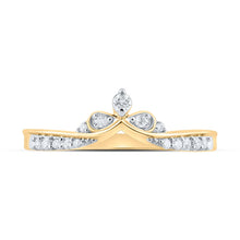Load image into Gallery viewer, 10kt Yellow Gold Diamond Chevron Band Ring: A Mesmerizing Display of Elegance product Top View from Splendid Jewellery