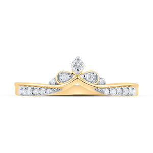 10kt Yellow Gold Diamond Chevron Band Ring: A Mesmerizing Display of Elegance - Splendid Jewellery