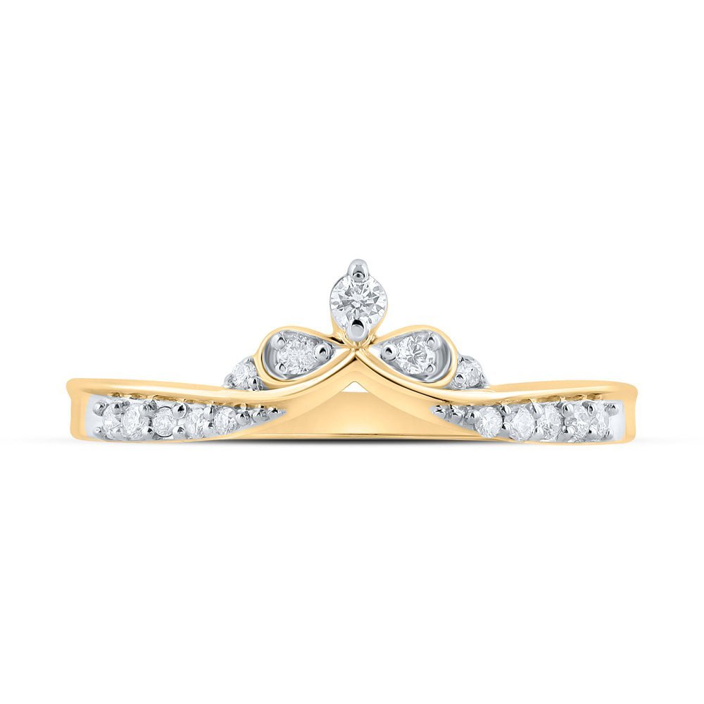 10kt Yellow Gold Diamond Chevron Band Ring: A Mesmerizing Display of Elegance - Splendid Jewellery