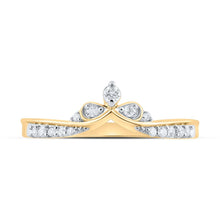 Load image into Gallery viewer, 10kt Yellow Gold Diamond Chevron Band Ring: A Mesmerizing Display of Elegance - Splendid Jewellery
