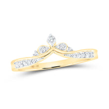 Load image into Gallery viewer, 10kt Yellow Gold Diamond Chevron Band Ring: A Mesmerizing Display of Elegance product  Top View from Splendid Jewellery