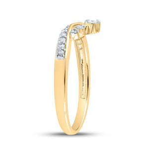 10kt Yellow Gold Diamond Chevron Band Ring: A Mesmerizing Display of Elegance - Splendid Jewellery