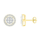 10kt Yellow Gold Diamond Cluster Circle Earrings: A Mesmerizing Brilliance product Side View from Splendid Jewellery
