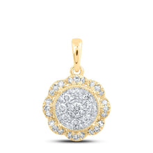 Load image into Gallery viewer, 10kt Yellow Gold Diamond Cluster Circle Pendant - Timeless Elegance and Radiant Brilliance - Splendid Jewellery