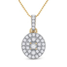 10kt Yellow Gold Diamond Cluster Oval Pendant - Timeless Elegance and Dazzling Brilliance - Splendid Jewellery