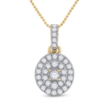 Load image into Gallery viewer, 10kt Yellow Gold Diamond Cluster Oval Pendant - Timeless Elegance and Dazzling Brilliance - Splendid Jewellery