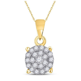 10kt Yellow Gold Diamond Cluster Pendant: A Mesmerizing Masterpiece of Elegance and Romance - Splendid Jewellery