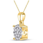 10kt Yellow Gold Diamond Cluster Pendant: A Mesmerizing Masterpiece of Elegance and Romance - Splendid Jewellery