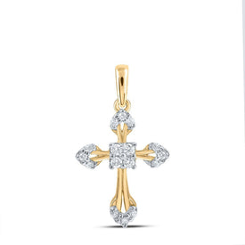 10kt Yellow Gold Diamond Cross Pendant: A Radiant Symbol of Elegance and Faith - Splendid Jewellery