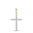 10kt Yellow Gold Diamond Cross Pendant - A Radiant Symbol of Faith and Elegance product  Top View from Splendid Jewellery
