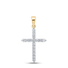 10kt Yellow Gold Diamond Cross Pendant - A Radiant Symbol of Faith and Elegance - Splendid Jewellery