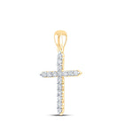 10kt Yellow Gold Diamond Cross Pendant - A Radiant Symbol of Faith and Elegance - Splendid Jewellery