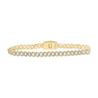 10kt Yellow Gold Diamond Curb Link Men's Bracelet - 3 Cttw - Splendid Jewellery