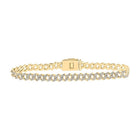 10kt Yellow Gold Diamond Curb Link Men's Bracelet - 3 Cttw - Splendid Jewellery