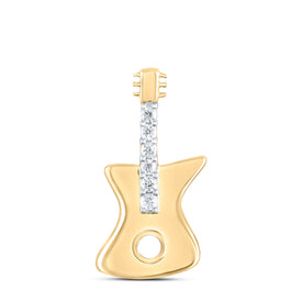 10kt Yellow Gold Diamond Electric Guitar Pendant | Splendid Melody - Splendid Jewellery