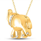 10kt Yellow Gold Diamond Elephant Pendant: A Symbol of Strength and Sparkling Elegance - Splendid Jewellery
