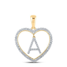 Load image into Gallery viewer, 10kt Yellow Gold Diamond Heart A Initial Pendant: A Shimmering Symbol of Love and Elegance - Splendid Jewellery