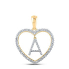 10kt Yellow Gold Diamond Heart A Initial Pendant: A Shimmering Symbol of Love and Elegance - Splendid Jewellery