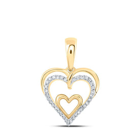 10kt Yellow Gold Diamond Heart and Love Symbol Pendant - A Timeless Expression of Love and Elegance - Splendid Jewellery