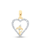 10kt Yellow Gold Diamond Heart & Flower Pendant | Splendid Jewellery - Splendid Jewellery