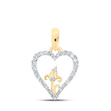 Load image into Gallery viewer, 10kt Yellow Gold Diamond Heart &amp; Flower Pendant | Splendid Jewellery - Splendid Jewellery